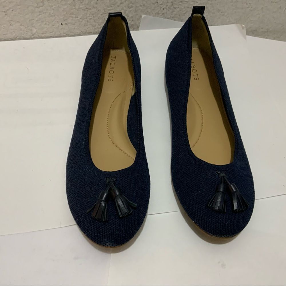 Talbots Penelope Knit navy Ballet Flat Slip On Shoe size 11